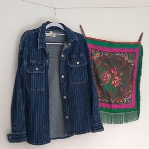 Warp and Weft Striped Denim Jacket